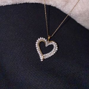 Kay Jewelers 14k Gold White Sapphire Necklace 18”